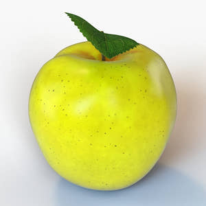 Yellow Apple 3d Model Thumbnail