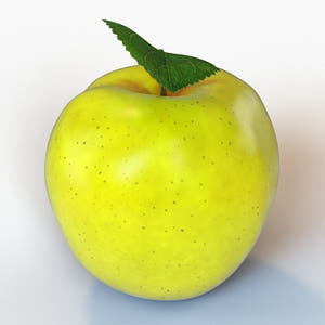 Yellow Apple 3d Model Thumbnail