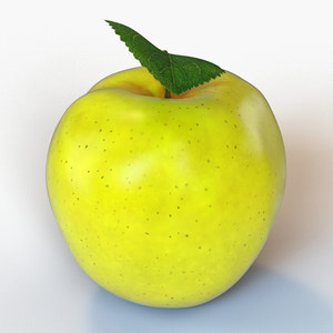 Yellow Apple 3d Model Thumbnail