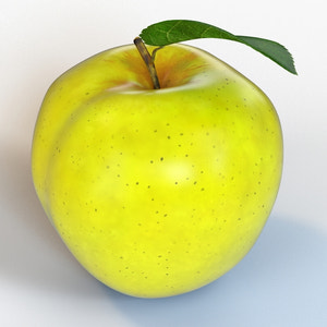 Yellow Apple 3d Model Thumbnail