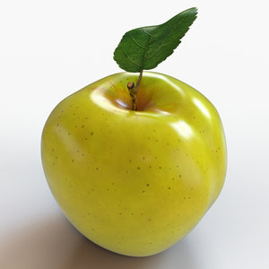 Yellow Apple 3d Model Thumbnail