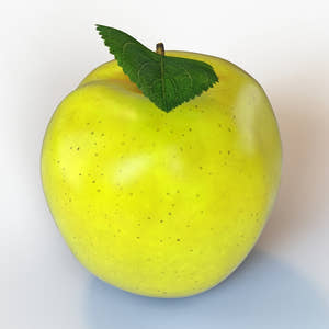 Yellow Apple 3d Model Thumbnail