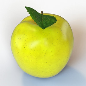 Yellow Apple 3d Model Thumbnail