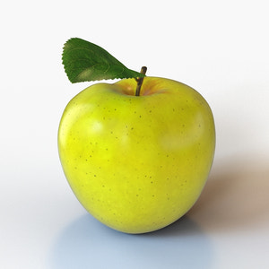Yellow Apple 3d Model Thumbnail