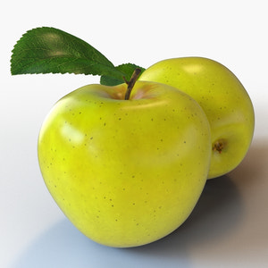 Yellow Apple 3D Model Thumbnail
