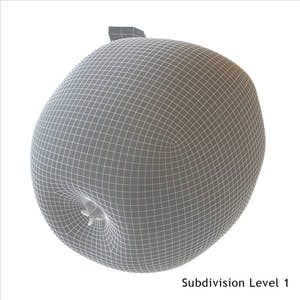 노란색 사과 3D 모델 Thumbnail