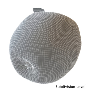 Yellow Apple 3D Model Thumbnail
